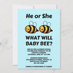 Was Wird Baby Bee Geschlecht Enthüllen Einladung
