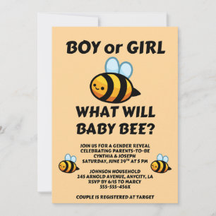 Was wird Baby Bee Geschlecht Enthüllung Einladung