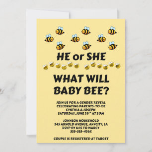 Was Wird Baby Bee Geschlecht Reveal Einladung
