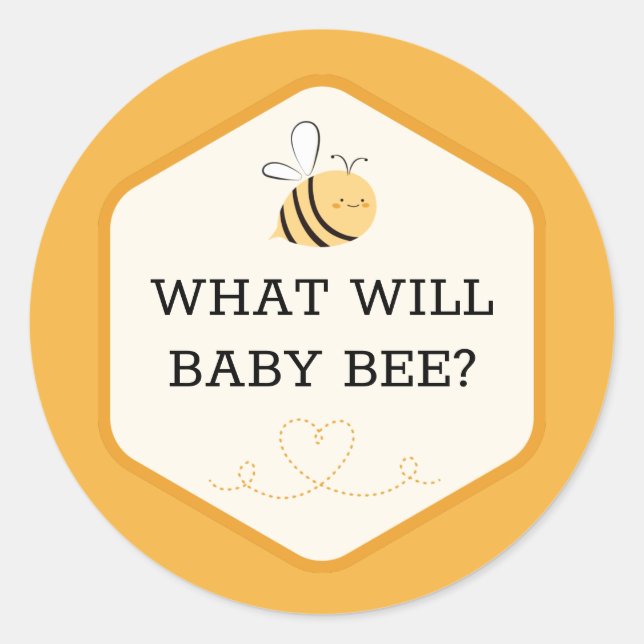 Was wird Baby Thema Geschlecht zeigen gelb Niedlic Runder Aufkleber (Vorderseite)