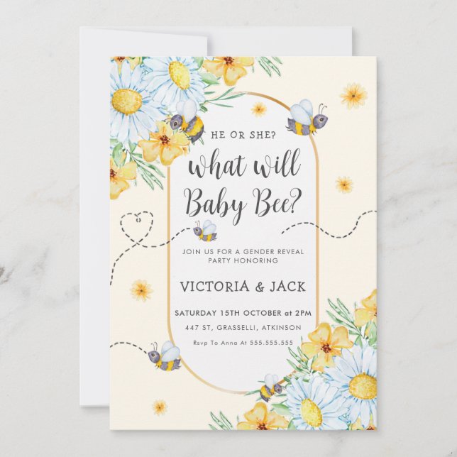 Was wird Baby zeigen, dass die Blume weiß ist? Einladung (Vorderseite)