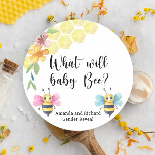 Was wird das Baby sein? Runder Aufkleber