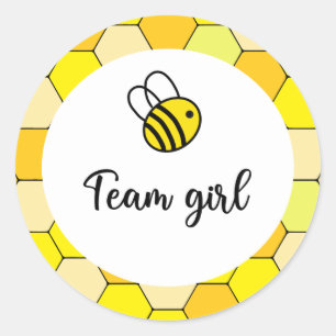 Was wird das kleine Bienenteam-Mädchen? Runder Aufkleber