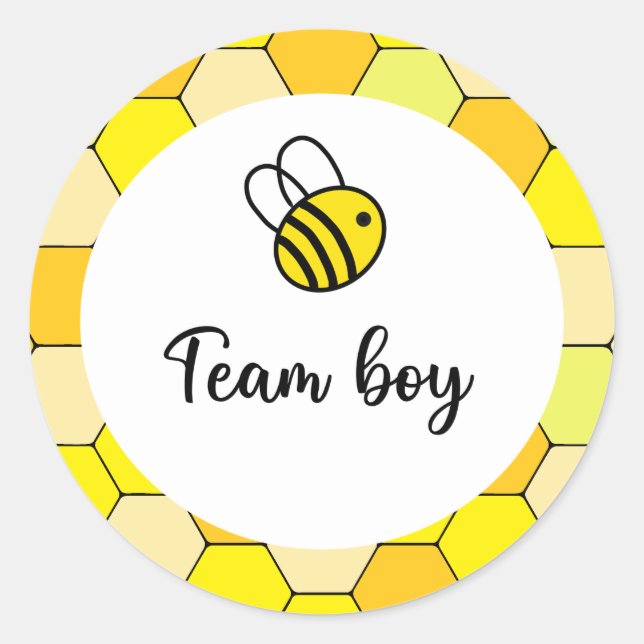 Was wird der Baby-Bienenteam-Junge? Runder Aufkleber (Vorderseite)