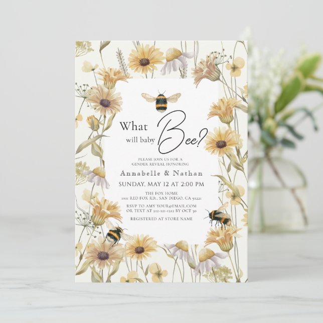 Was wird die Chamomile-Genderoffenbarung sein? Einladung (Stehend Vorderseite)