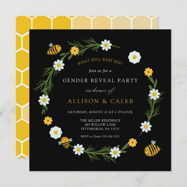 Was wird die Geschlechteroffenbarung sein? Einladung (Vorne/Hinten)