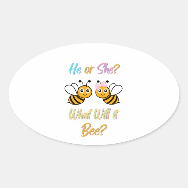 Was wird es sein? T - Shirt Oval Sticker (Vorderseite)