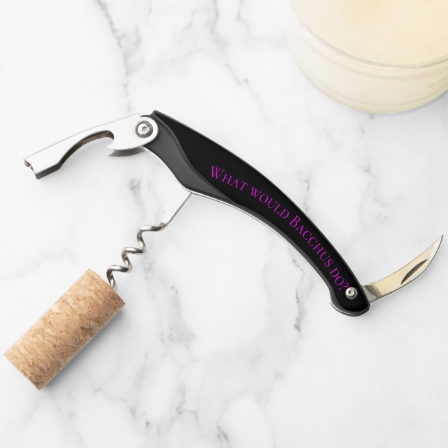 Was würde Bacchus tun? Wein-Korkenzieher  Kellnermesser (Vorderseite)