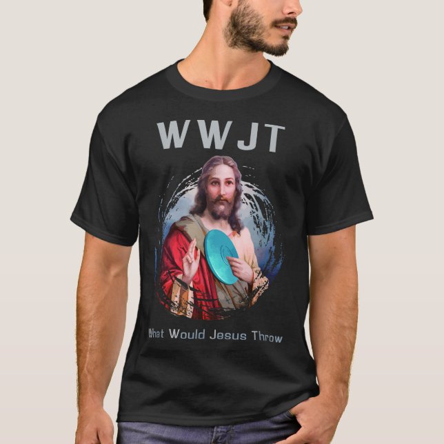 Was würde Jesus lustigen Golf Men & Women werfen? T-Shirt (Vorderseite)