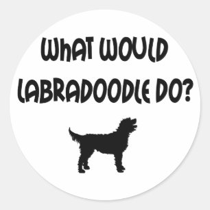 Was würde Labradoodle tun? T - Shirts u. Geschenk Runder Aufkleber