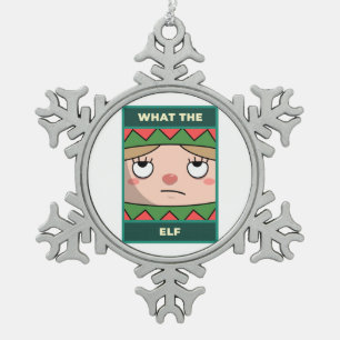 Was zum Elfen Schneeflocken Zinn-Ornament