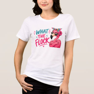 Was zum Schwarm - Rosa Flamingo Sonnenbrille Tropi Tri-Blend Shirt