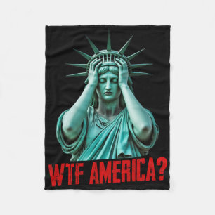 Was zum Teufel Amerika Statue der Freiheit Anti-Tr Fleecedecke