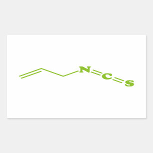 Wasabi Allyl Isothiocyanat Molekulare Formel Rechteckiger Aufkleber