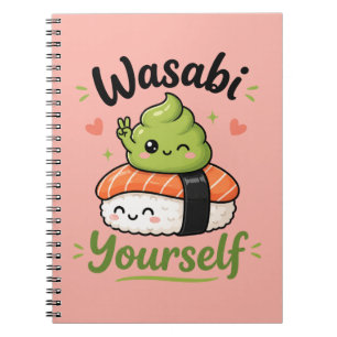 Wasabi Dich Selbst – Süße Kawaii Sushi Wortspiel Notizblock