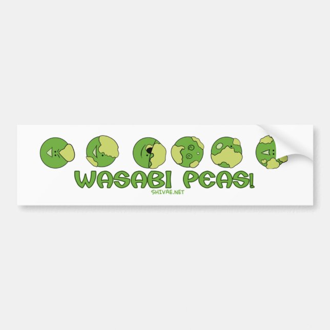 Wasabi ERBSEN! Autoaufkleber (Vorne)
