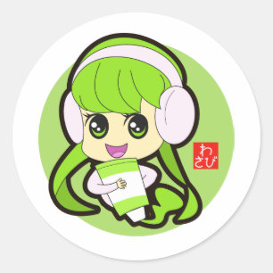 Wasabi Girl Runder Aufkleber