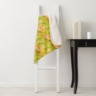 Wasabi Grün Erdig Kunst Abstrakt Floral  Sherpadecke