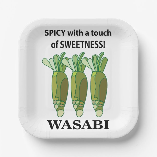 Wasabi scharf mit einer Touch von Süße Wasabi Pappteller (Vorderseite)