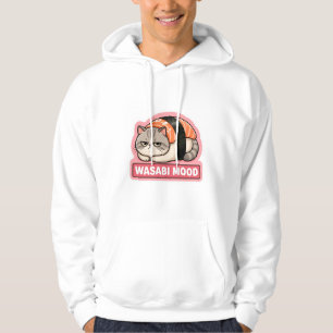 Wasabi-Stimmung Lustige mürrische Katze Sushi Meme Hoodie