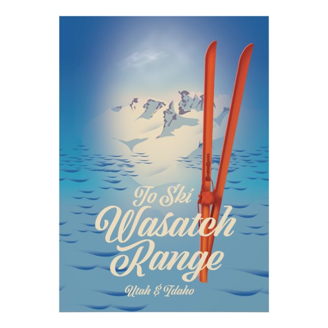 Wasatch Range Utah & Idaho Skiposter Fotodruck (Vorne)