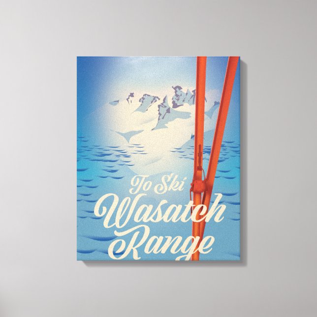 Wasatch Range Utah & Idaho Skiposter Leinwanddruck (Vorderseite)