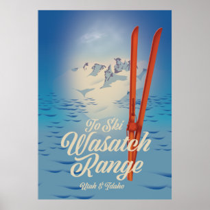 Wasatch Range Utah & Idaho Skiposter Poster