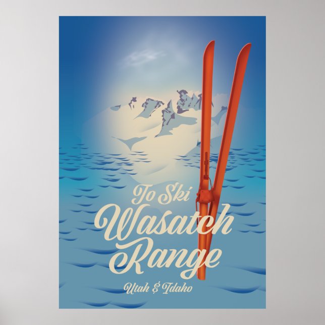 Wasatch Range Utah & Idaho Skiposter Poster (Vorne)