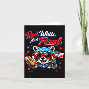 Waschbär 4. Juli Patriotischer Kleinkind Rot Weiß Karte