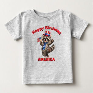 Waschbär (5v) Patriotisches Kinder-T-Shirt Baby T-shirt
