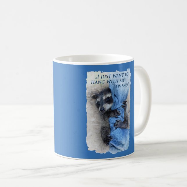 Waschbär  -  Abhängen Kaffeetasse (VorderseiteRechts)