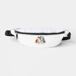 Waschbär auf Einhorn Regenbogen Tiere Süße Einhörn Bauchtasche