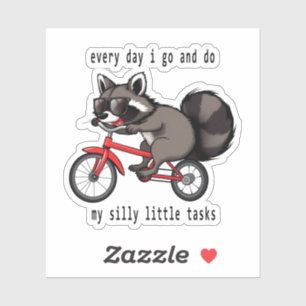 Waschbär Auf Fahrrad,Ew Leute Waschbär,Waschbär Op Aufkleber