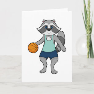 Waschbär Basketballspieler Basketball Karte