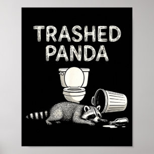 Waschbär betrunkener Waschbär Lustiger Waschbär Ti Poster