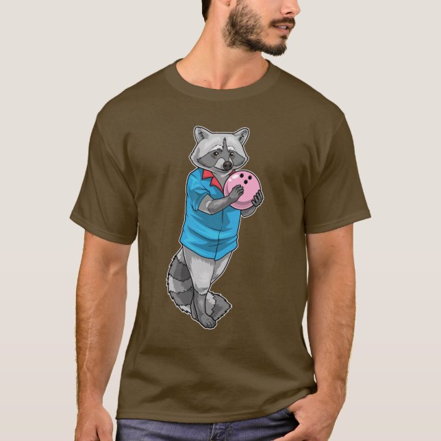 Waschbär Bowling Bowlingkugel T-Shirt (Vorderseite)