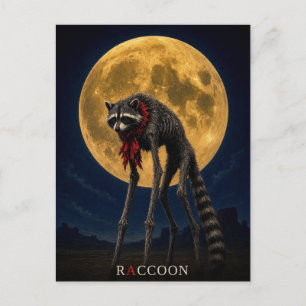 Waschbär-Cravat gothic Surrealismus Postkarte