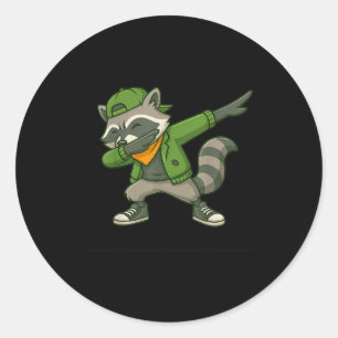 Waschbär Dab Streetwear Klick Lustig Für Männer Fr Runder Aufkleber
