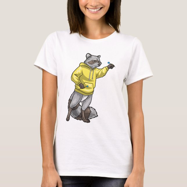 Waschbär-Darts-Dart T-Shirt (Vorderseite)