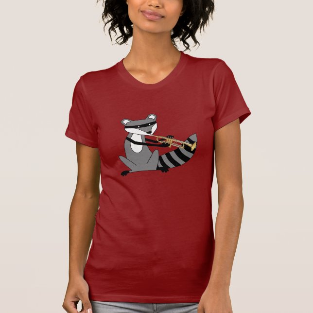 Waschbär, der die Trompete spielt T-Shirt (Vorderseite)
