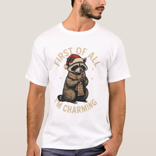 Waschbär Design T-Shirt (Vorderseite)