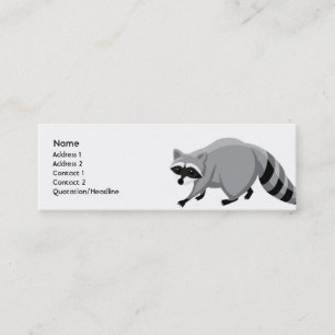Waschbär - dünn mini visitenkarte