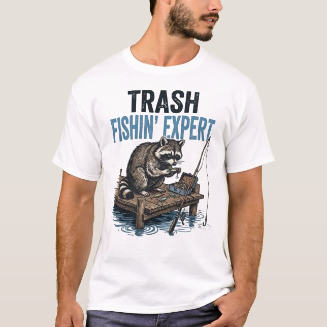 Waschbär-Experte für Müllfischerei T-Shirt (Vorderseite)