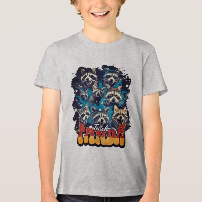 Waschbär Funny Design Tri-Blend Shirt (Vorderseite)