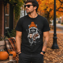 Waschbär-Fußball-Herbstmütze-Kaffee-Grafik
