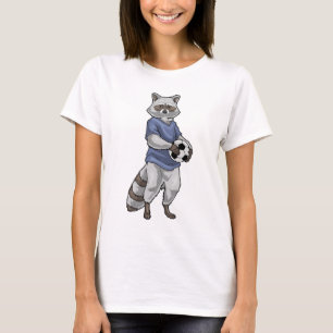 Waschbär Fußballspieler Fußball Sport T-Shirt