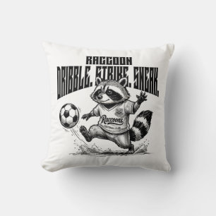 "Waschbär-Fußballstar - Dribbel-Schlag-Schleich " Kissen