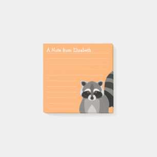 Waschbär-Gauner-kundenspezifische Farbe und Name Post-it Klebezettel