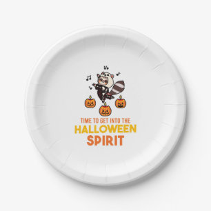 Waschbär-Geist Halloween-Kürbis-Party Pappteller