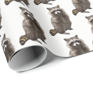 Waschbär-Geschenkpapierrolle Geschenkpapier